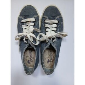 Margaritaville Blue Denim Canvas Lace Up Women's Casual Sneakers Sz 7.5